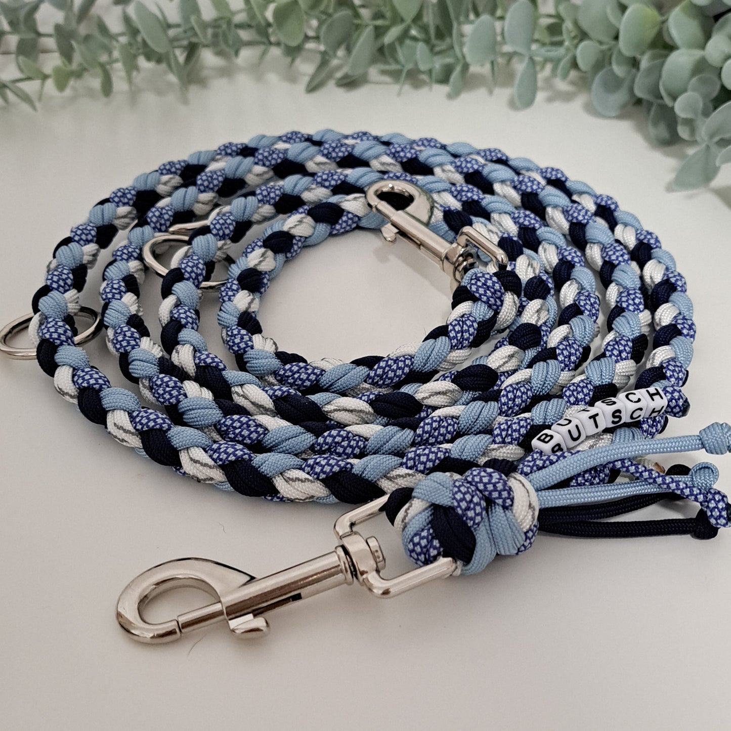 Paracord-Leine, Farbcode: 16-17-47-51 (Reflektierend), Silber