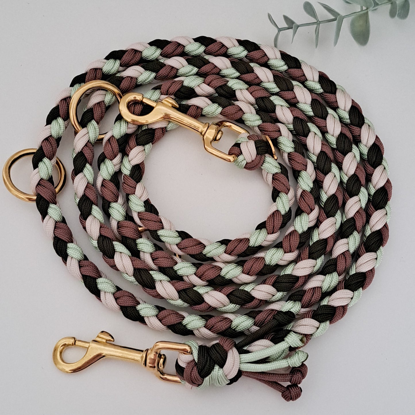 Paracord-Leine, Farbcode: 9-23-29-Oliv, Gold